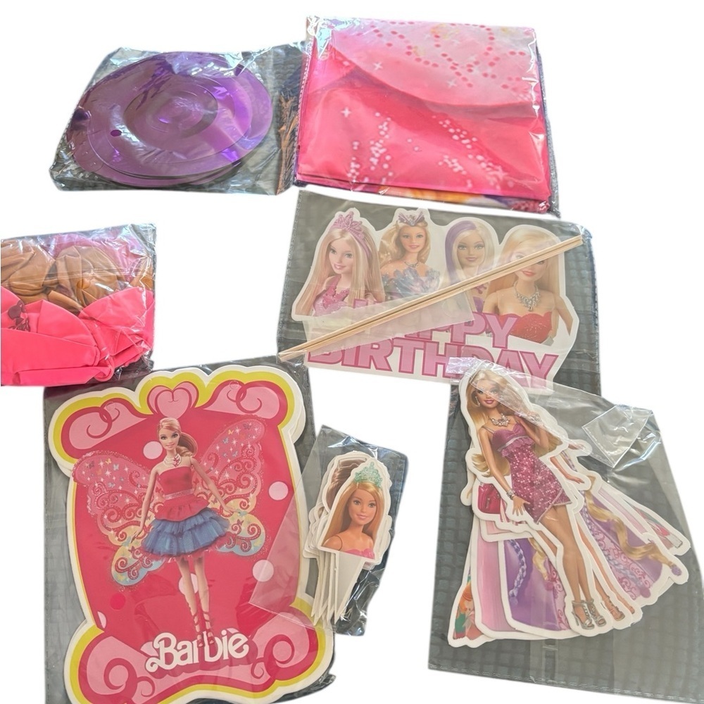 Barbie Happy Birthday Party Theme Decorations Balloons Banner Cake Toppers